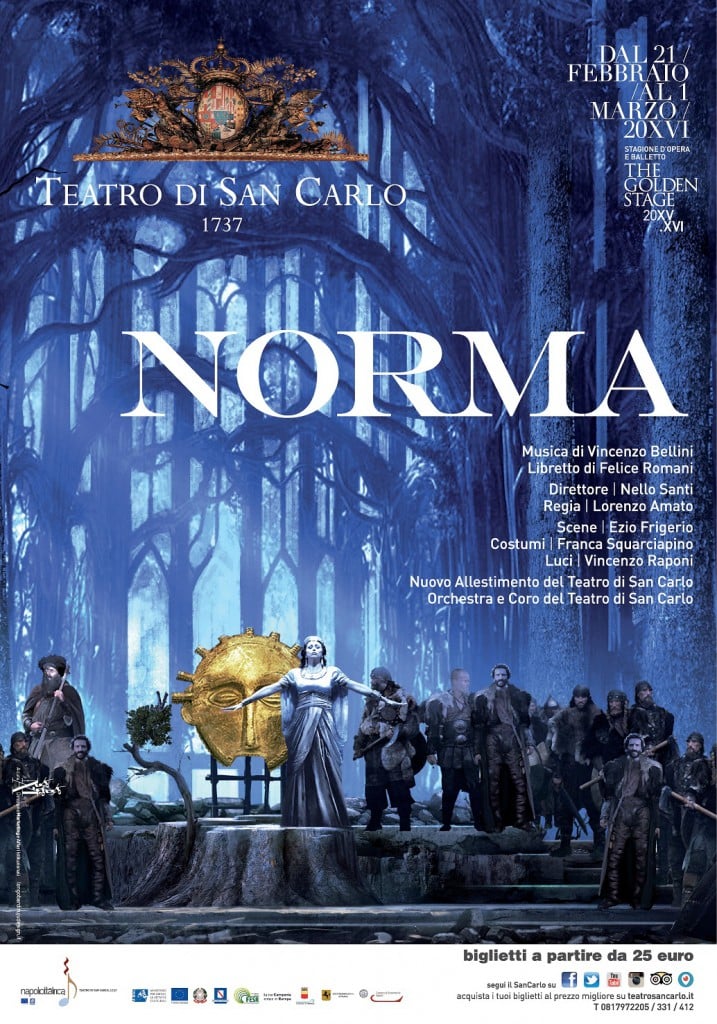 Napoli, Teatro San Carlo, Grande Attesa per Norma di Vincenzo Bellini, 21 febbraio - 1 marzo 2016