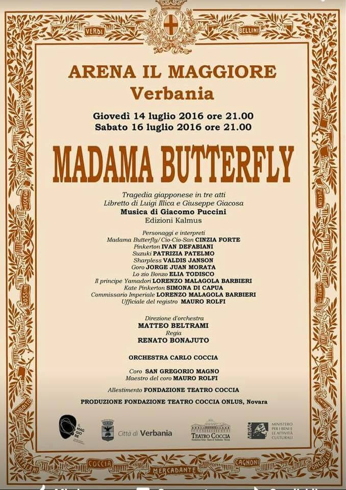 Verbania: MADAMA BUTTERFLY 14 Luglio 2016