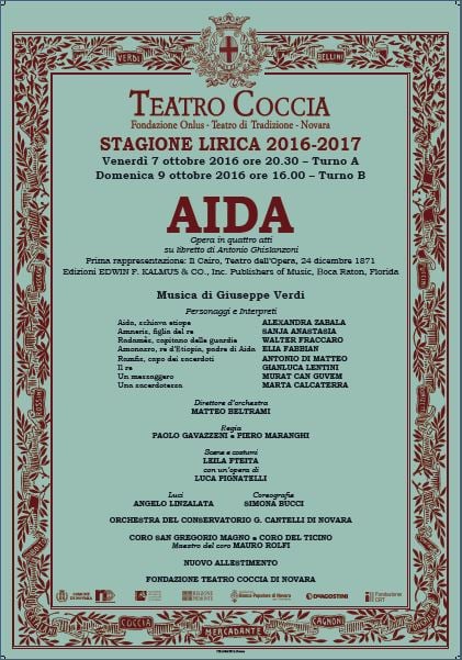 TEATRO COCCIA di NOVARA: si apre ad ottobre con la lirica
