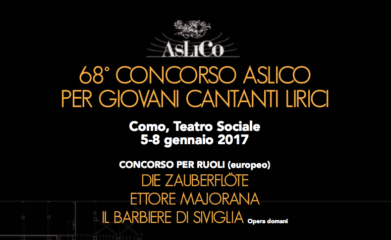 68 Concorso Aslico per Giovani cantanti lirici- 68 Aslico Competition for Young Opera Singers