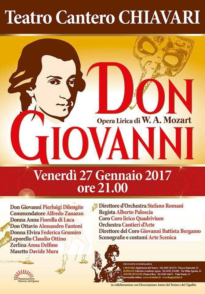 CHIAVARI: Teatro Cantero - Don Giovanni - 27 gennaio 2017
