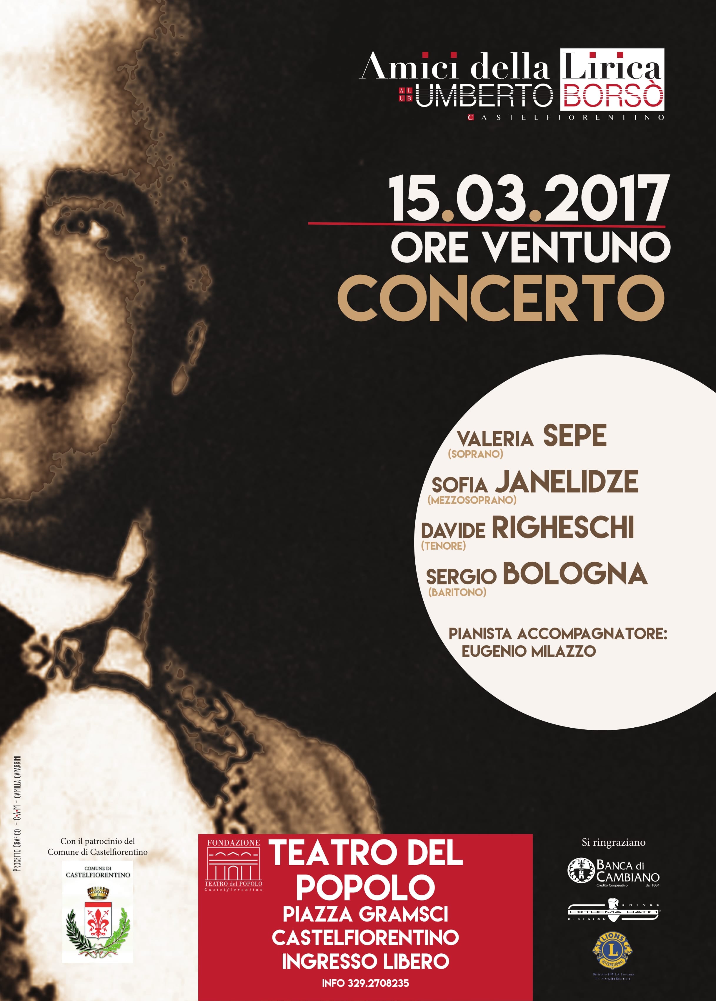 CASTELFIORENTINO: concerto lirico 15 marzo 2017 - Teatro del Popolo