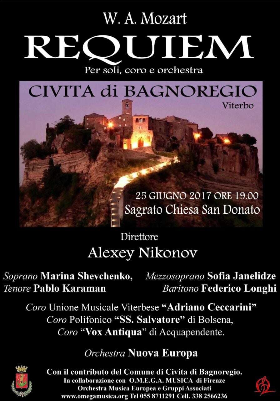 CIVITA DI BAGNOREGIO: REQUIEM - W.A.MOZART 25 giugno 2017