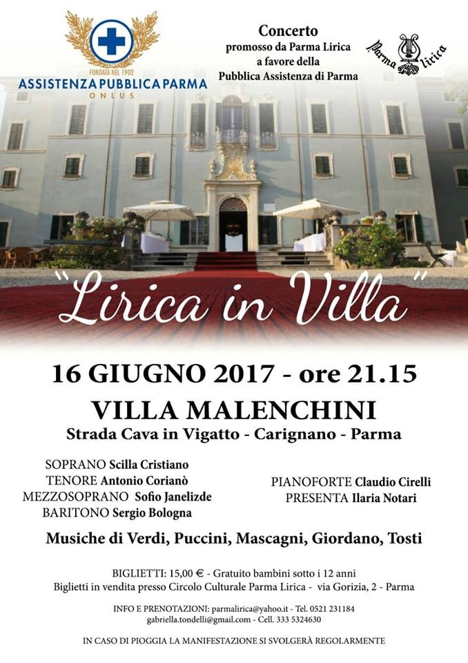 Concerto in Villa Malechini - Circolo Parma Lirica 16 giugno 2017