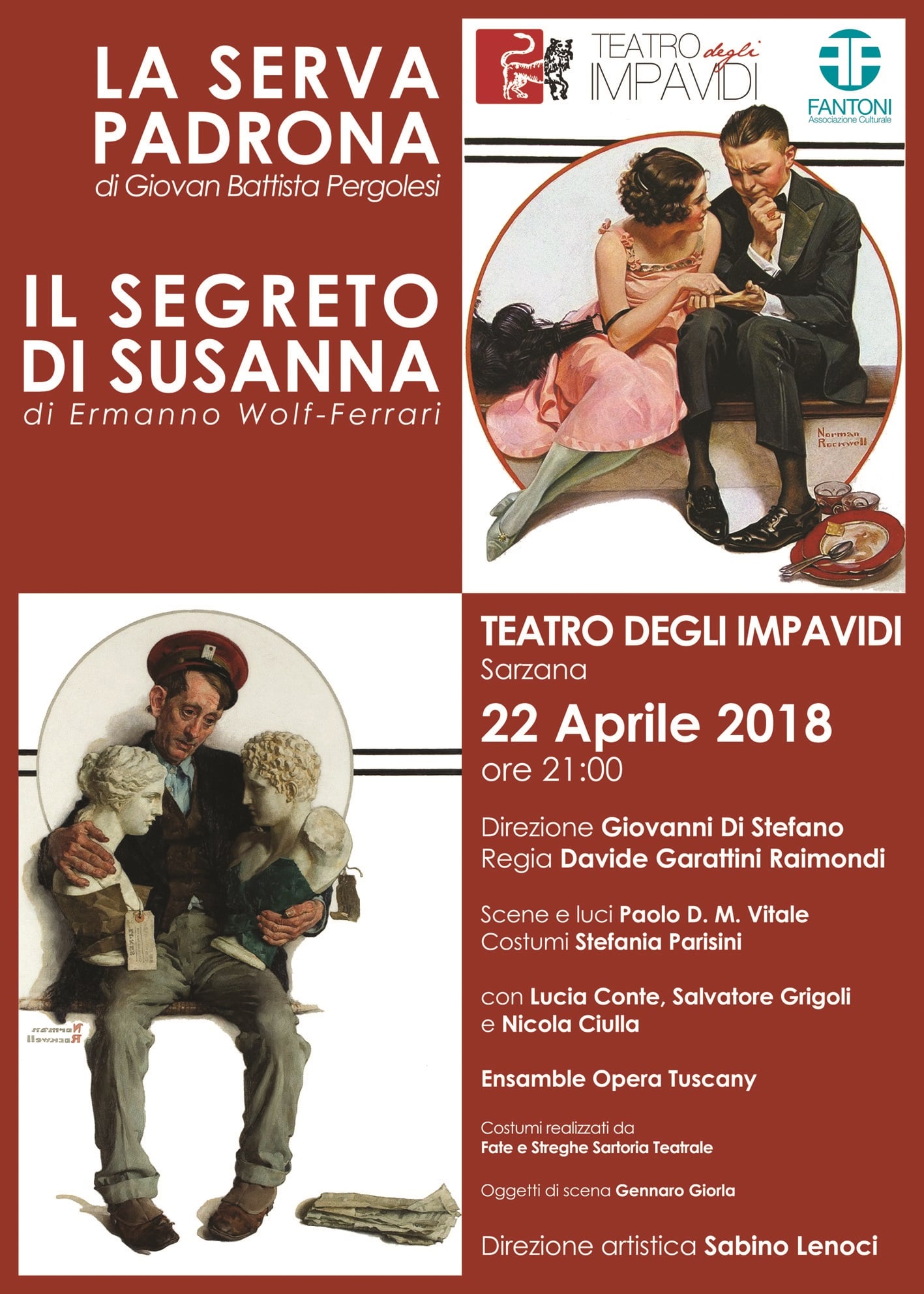 Al Teatro degli Impavidi torna la lirica con un dittico inconsueto: “La Serva Padrona” e “Il Segreto di Susanna"
